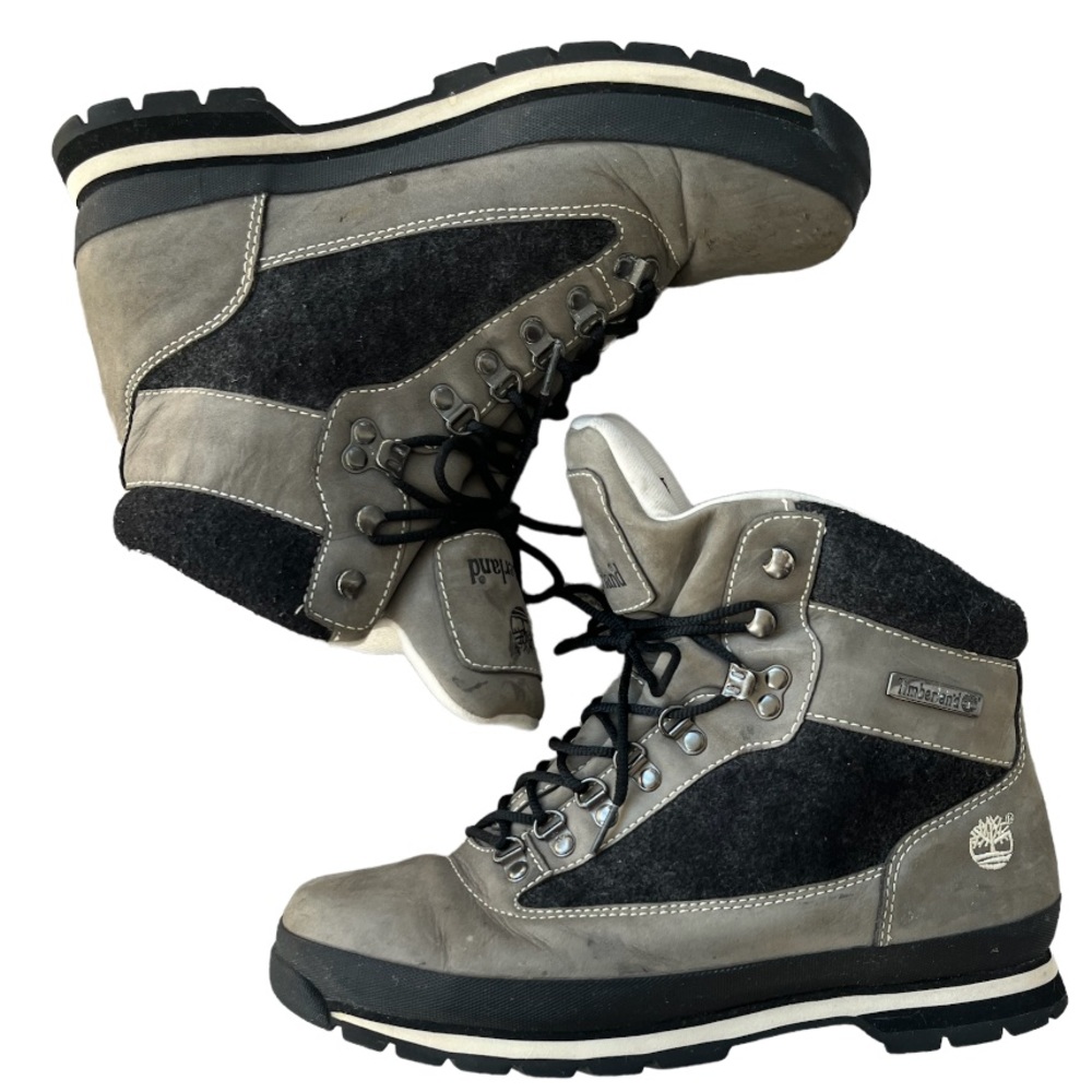 Timberland Boots Hiking Euro Hiker Winter Hiking Boots Tan Grey Black Size 11